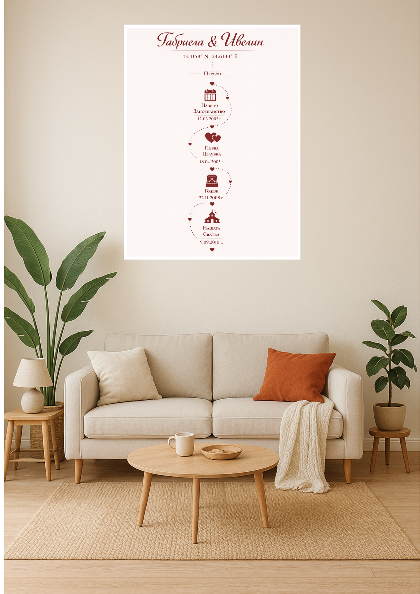 "Нашата любовна история" персонализиран постер 👩❤️👨
