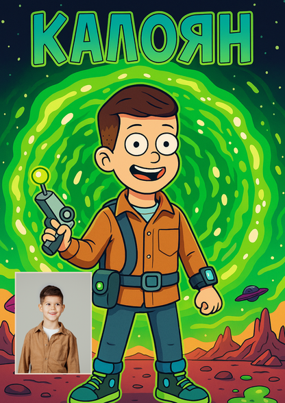 Луд научен постер с междугалактически вайб! 🧪🛸